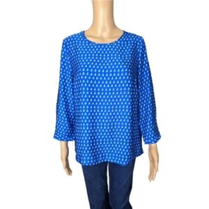 Merona Blue Sailboat Print Blouse M